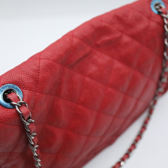 Chanel Red Caviar Leather Medium French Riviera Flap Bag - Picture 5 of 12